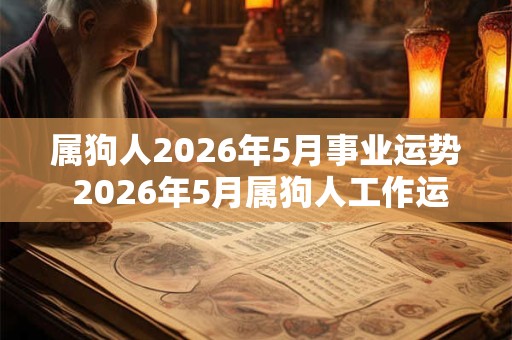 属狗人2026年5月事业运势 2026年5月属狗人工作运程详解