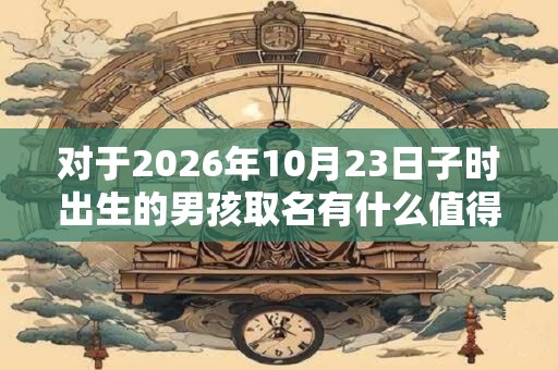 对于2026年10月23日子时出生的男孩取名有什么值得注意的