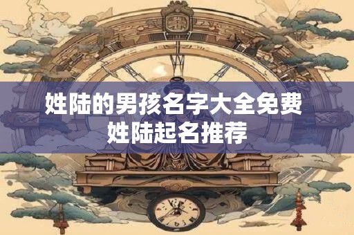 姓陆的男孩名字大全免费 姓陆起名推荐