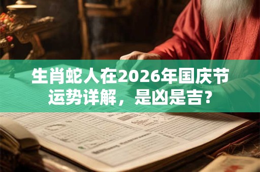生肖蛇人在2026年国庆节运势详解，是凶是吉？