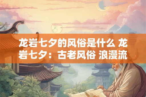龙岩七夕的风俗是什么 龙岩七夕：古老风俗 浪漫流传