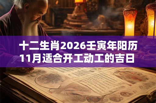 十二生肖2026壬寅年阳历11月适合开工动工的吉日 好日子一览表
