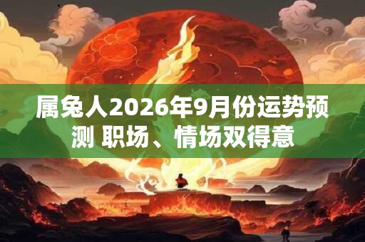 属兔人2026年9月份运势预测 职场、情场双得意