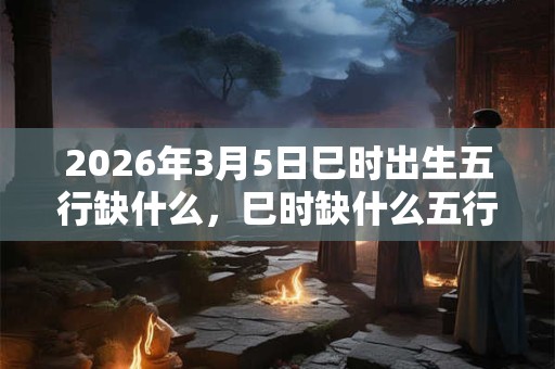 2026年3月5日巳时出生五行缺什么，巳时缺什么五行