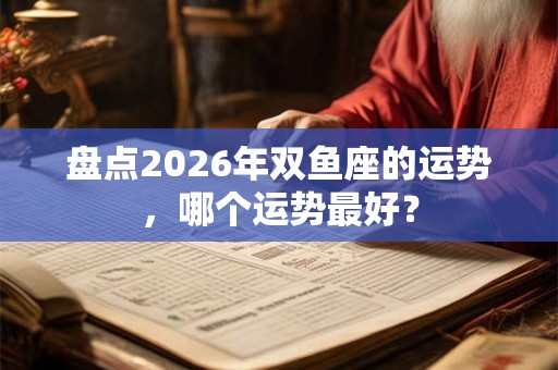 盘点2026年双鱼座的运势，哪个运势最好？