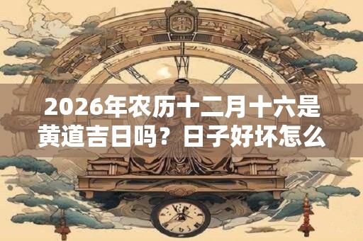 2026年农历十二月十六是黄道吉日吗？日子好坏怎么看？