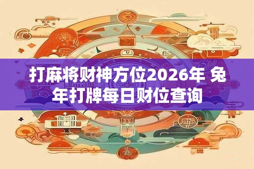 打麻将财神方位2026年 兔年打牌每日财位查询