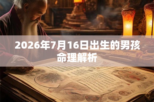 2026年7月16日出生的男孩命理解析