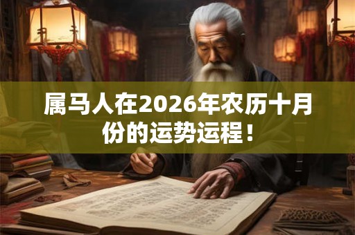 属马人在2026年农历十月份的运势运程！