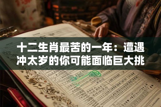 十二生肖最苦的一年：遭遇冲太岁的你可能面临巨大挑战！