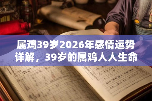 属鸡39岁2026年感情运势详解，39岁的属鸡人人生命运如何？