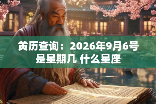黄历查询：2026年9月6号是星期几 什么星座