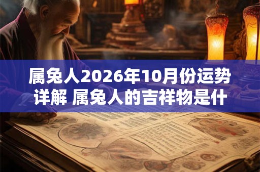 属兔人2026年10月份运势详解 属兔人的吉祥物是什么