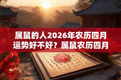 属鼠的人2026年农历四月运势好不好？属鼠农历四月生好吗？