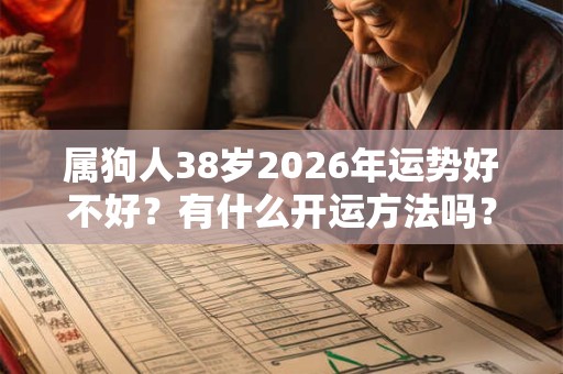 属狗人38岁2026年运势好不好？有什么开运方法吗？