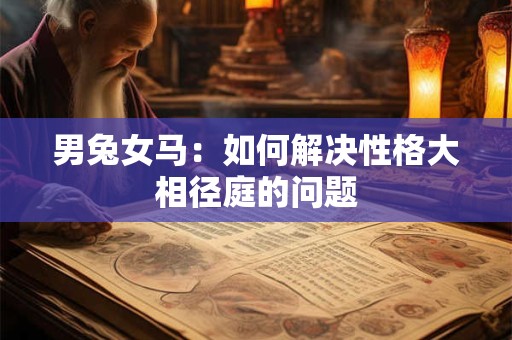 男兔女马：如何解决性格大相径庭的问题