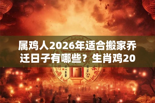 属鸡人2026年适合搬家乔迁日子有哪些？生肖鸡2026年月份搬家吉日