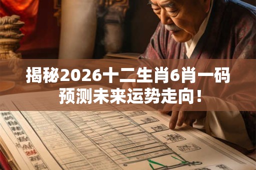 揭秘2026十二生肖6肖一码 预测未来运势走向！