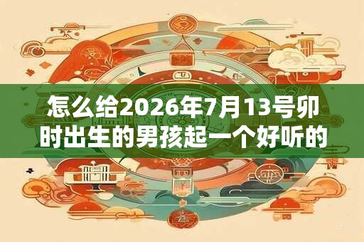 怎么给2026年7月13号卯时出生的男孩起一个好听的名字