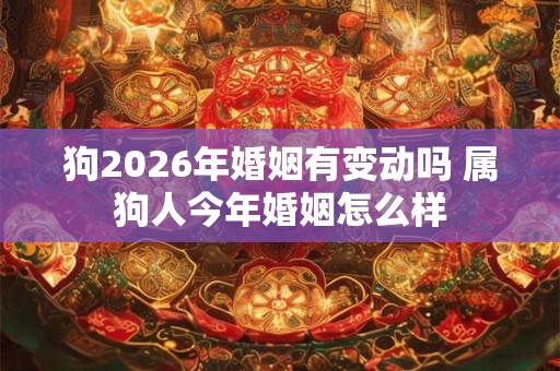 狗2026年婚姻有变动吗 属狗人今年婚姻怎么样