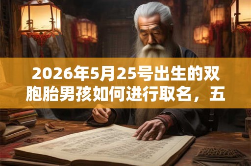 2026年5月25号出生的双胞胎男孩如何进行取名，五行属什么
