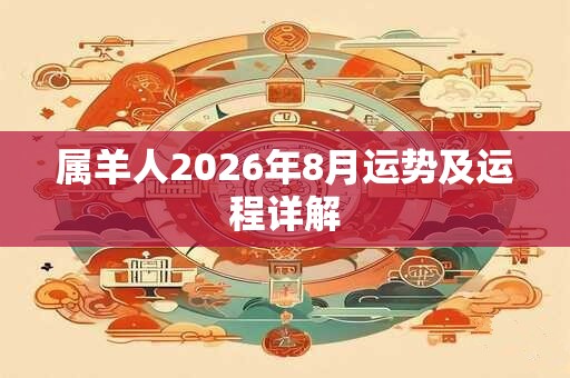 属羊人2026年8月运势及运程详解