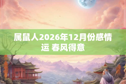 属鼠人2026年12月份感情运 春风得意