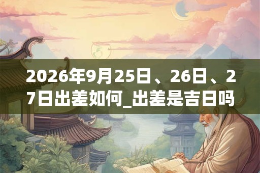 2026年9月25日、26日、27日出差如何_出差是吉日吗