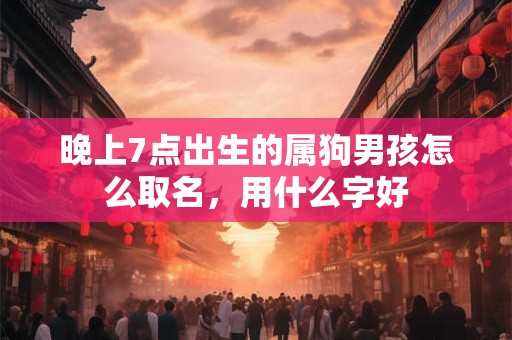 晚上7点出生的属狗男孩怎么取名，用什么字好