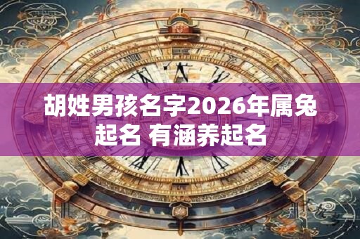 胡姓男孩名字2026年属兔起名 有涵养起名