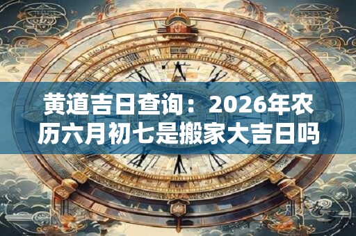 黄道吉日查询：2026年农历六月初七是搬家大吉日吗