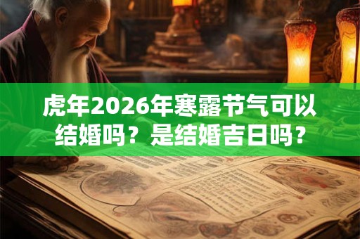 虎年2026年寒露节气可以结婚吗？是结婚吉日吗？