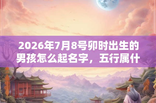 2026年7月8号卯时出生的男孩怎么起名字，五行属什么
