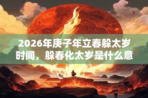 2026年庚子年立春躲太岁时间，躲春化太岁是什么意思？