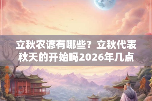 立秋农谚有哪些？立秋代表秋天的开始吗2026年几点几分立秋？