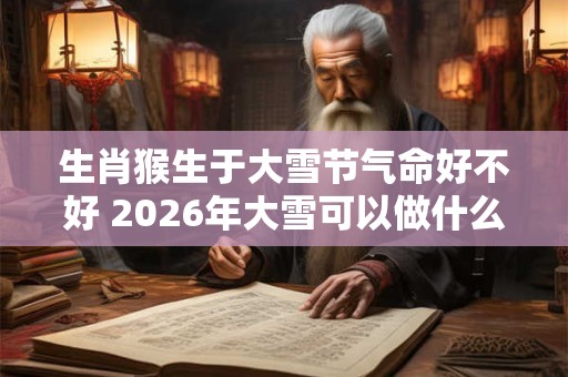 生肖猴生于大雪节气命好不好 2026年大雪可以做什么