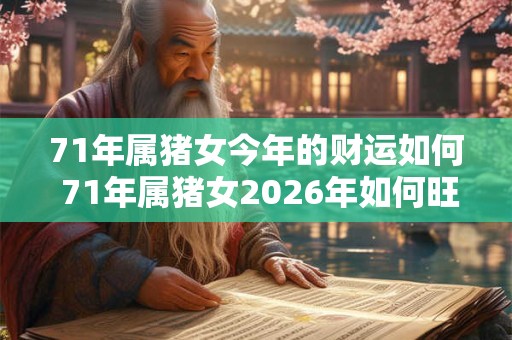 71年属猪女今年的财运如何 71年属猪女2026年如何旺财