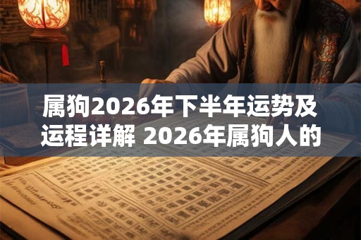 属狗2026年下半年运势及运程详解 2026年属狗人的全年每月运势