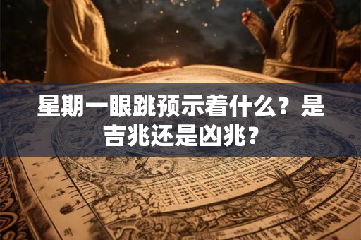 星期一眼跳预示着什么？是吉兆还是凶兆？