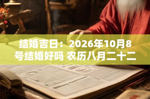 结婚吉日：2026年10月8号结婚好吗 农历八月二十二日子如何