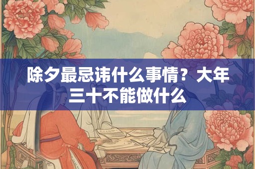 除夕最忌讳什么事情？大年三十不能做什么