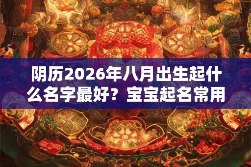 阴历2026年八月出生起什么名字最好？宝宝起名常用字推荐！