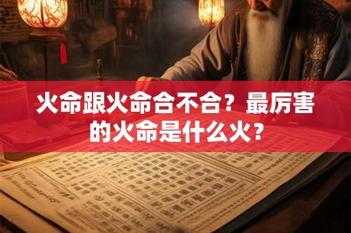 火命跟火命合不合？最厉害的火命是什么火？