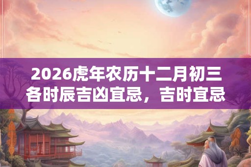 2026虎年农历十二月初三各时辰吉凶宜忌，吉时宜忌查询