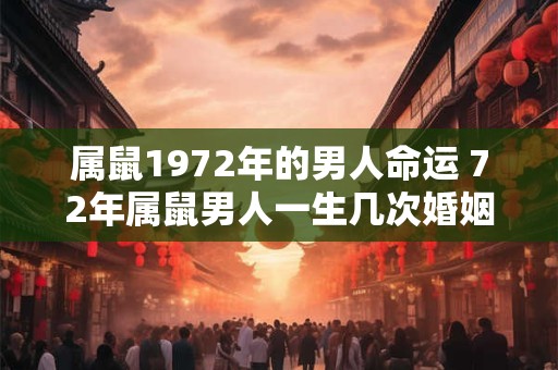 属鼠1972年的男人命运 72年属鼠男人一生几次婚姻