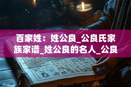 百家姓：姓公良_公良氏家族家谱_姓公良的名人_公良氏起源