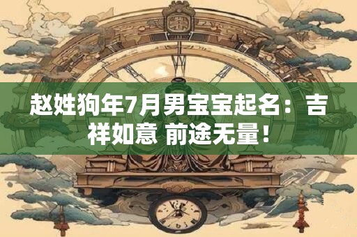 赵姓狗年7月男宝宝起名：吉祥如意 前途无量！