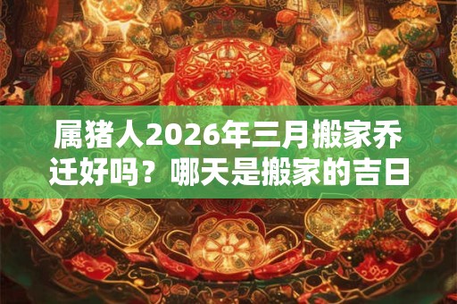 属猪人2026年三月搬家乔迁好吗？哪天是搬家的吉日？