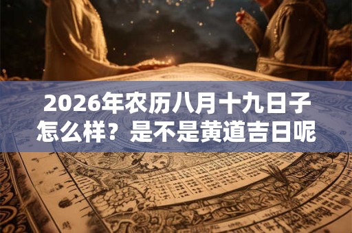 2026年农历八月十九日子怎么样？是不是黄道吉日呢？