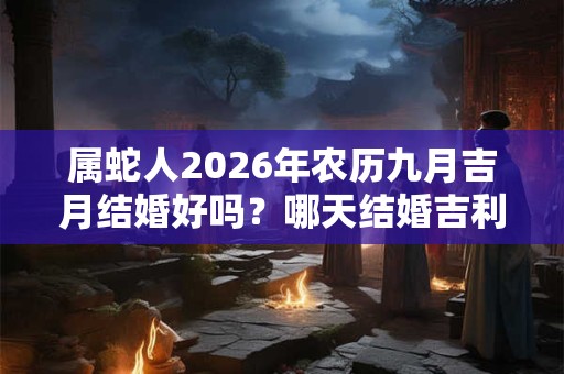 属蛇人2026年农历九月吉月结婚好吗？哪天结婚吉利？